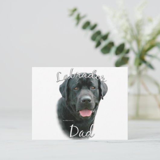 Labrador Retriever (blk) Papa 2 Briefkaart (Staand voorkant)