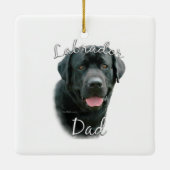 Labrador Retriever (blk) Papa 2 Keramisch Ornament (Achterkant)