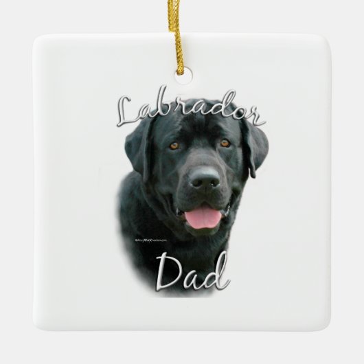 Labrador Retriever (blk) Papa 2 Keramisch Ornament (Voorkant)