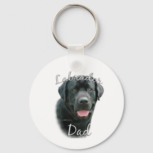 Labrador Retriever (blk) Papa 2 Sleutelhanger (Voorkant)