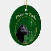 Labrador Retriever (blk) Peace Keramisch Ornament (Rechts)