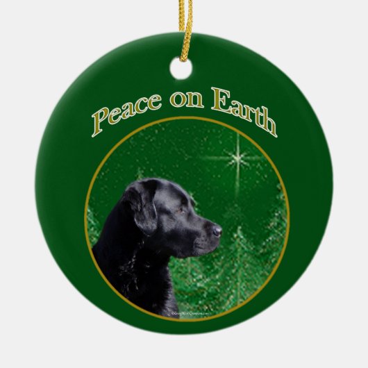 Labrador Retriever (blk) Peace Keramisch Ornament (Voorkant)