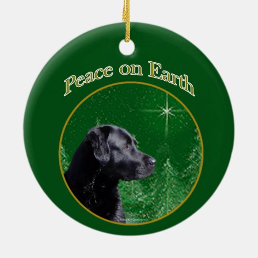 Labrador Retriever (blk) Peace Keramisch Ornament (Achterkant)