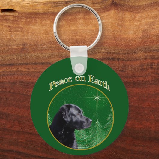 Labrador Retriever (blk) Peace Sleutelhanger (Voorkant)