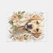 Labrador Retriever Bloemen Hondenliefhebber Fleece Deken (Voorkant (Horizontaal))