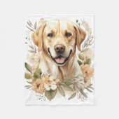 Labrador Retriever Bloemen Hondenliefhebber Fleece Deken (Voorkant)
