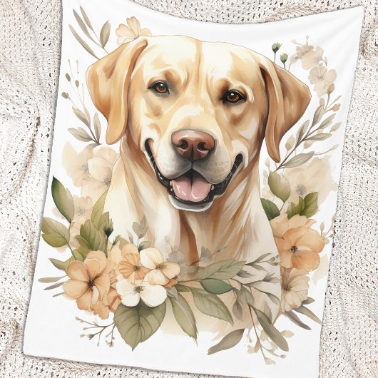 Labrador Retriever Bloemen Hondenliefhebber Fleece Deken