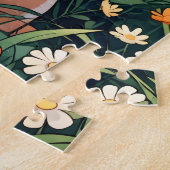 Labrador Retriever bloemen veld Legpuzzel (Zijkant)