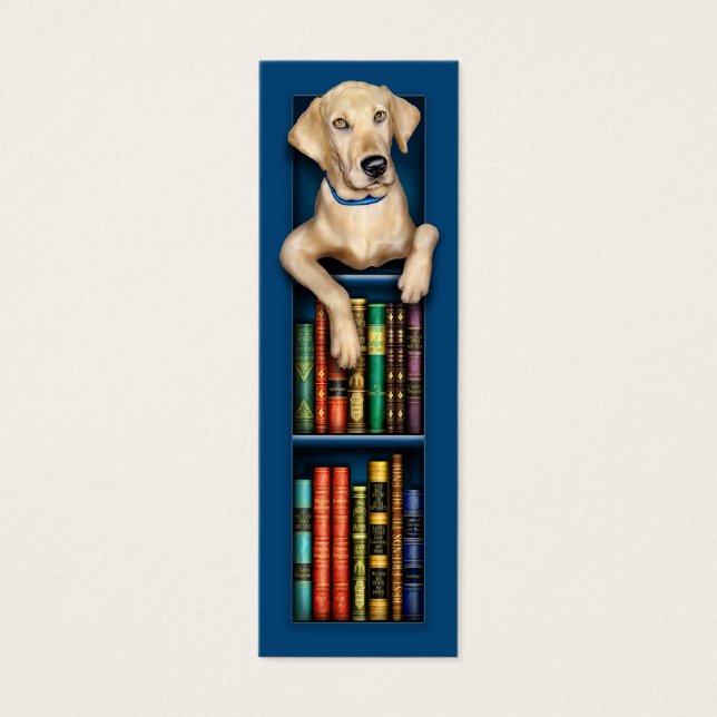 Labrador Retriever Blue Bladwijzer Mini Visitekaartjes (Voorkant)