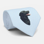 Labrador Retriever ~ Blue w/ White Diamonds Stropdas (Opgerold)