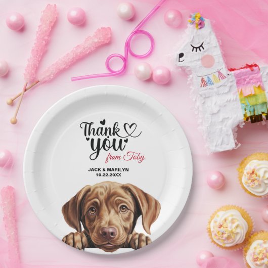 Labrador Retriever bruiloft dank u Papieren Bordje (Feest)