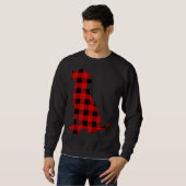 Labrador Retriever Buffalo Plaid Kersthond Trui (Voorkant volledig)
