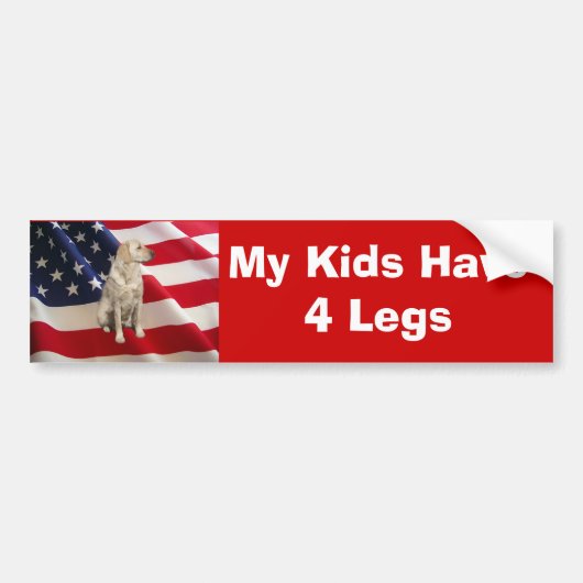 Labrador Retriever Bumpersticker Mijn Kinderen (Voorkant)