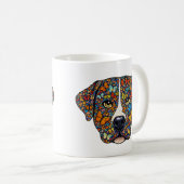 Labrador Retriever Butterfly Kaleidoscope Portrait Koffiemok (Voorkant rechts)