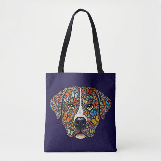 Labrador Retriever Butterfly Kaleidoscope Portrait Tote Bag (Voorkant)