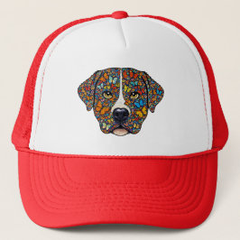 Labrador Retriever Butterfly Kaleidoscope Portrait Trucker Pet
