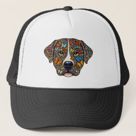 Labrador Retriever Butterfly Kaleidoscope Portrait Trucker Pet