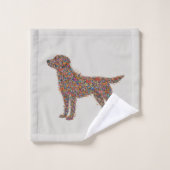 Labrador Retriever Butterfly Silhouette Dog Lover Bad Handdoek (Wasdoekje)