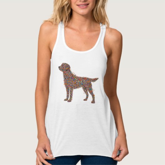 Labrador Retriever Butterfly Silhouette Dog Lover Tanktop (Voorkant)