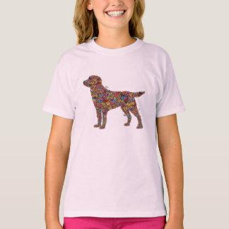 Labrador Retriever Butterfly Silhouette Girl's Dog T-shirt