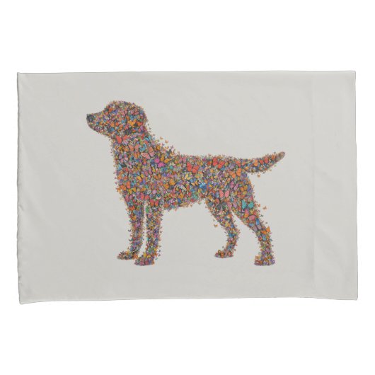 Labrador Retriever Butterfly Silhouette Reversible Kussensloop (Voorkant-Rechts)