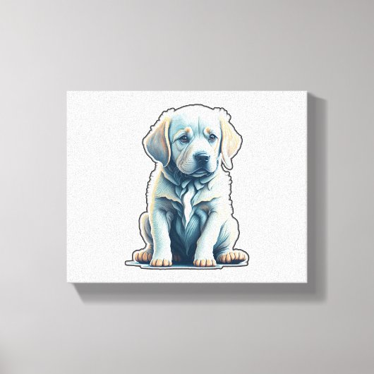 Labrador Retriever Calm Puppy Canvas Afdruk (Voorkant)