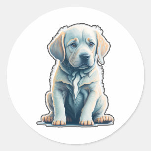 Labrador Retriever Calm Puppy Ronde Sticker