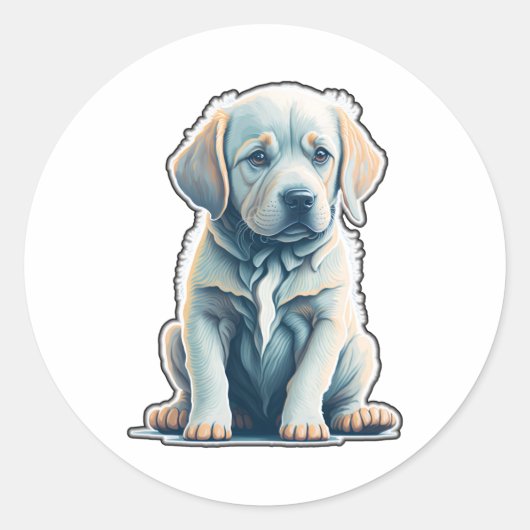 Labrador Retriever Calm Puppy Ronde Sticker (Voorkant)