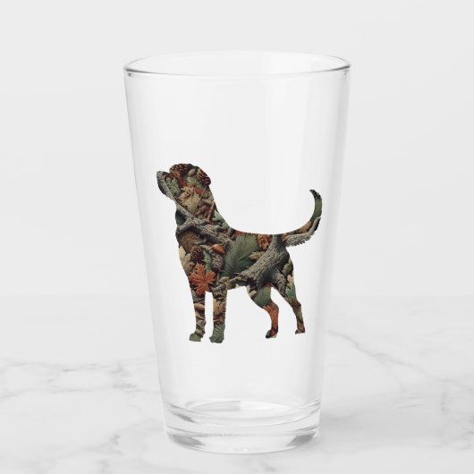 Labrador Retriever Camouflage Drink Glas (Voorkant)