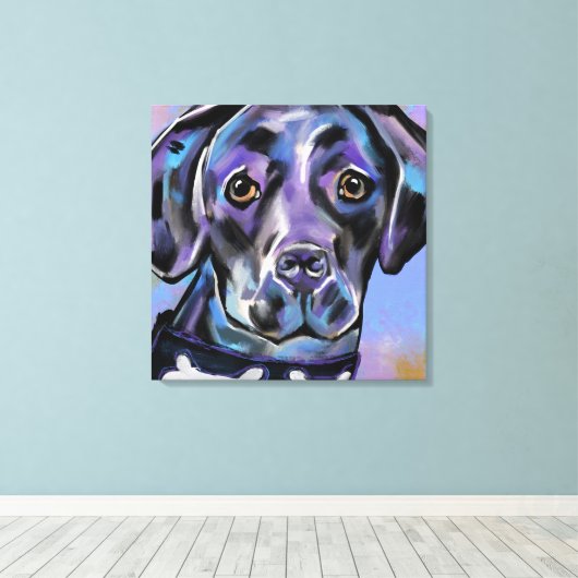 LABRADOR RETRIEVER CANVAS AFDRUK (Insitu (Houten vloer))