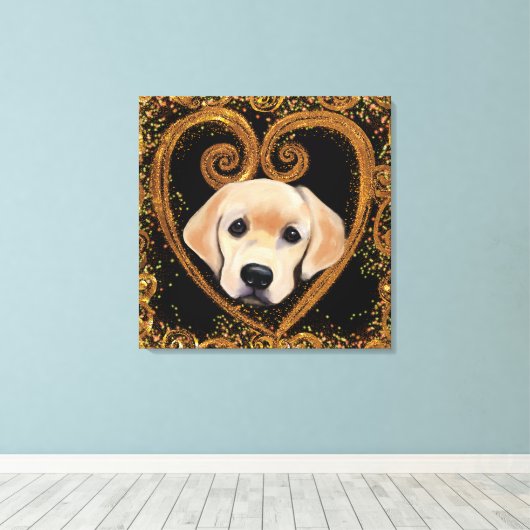 Labrador Retriever Canvas Print (Insitu (Houten vloer))