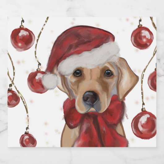 Labrador Retriever Canvas Print Sparkling Wijnetiket (Enkel label)