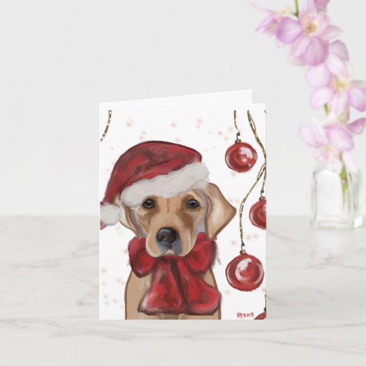 Labrador Retriever Canvasprint Kaart (Orchidee)