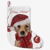 Labrador Retriever Canvasprint Kleine Kerstsok (Voorkant)
