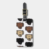 Labrador Retriever Cartoon Hoofden Bagagelabel (Voorkant verticaal)