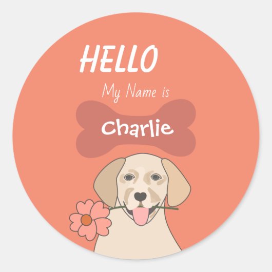 Labrador Retriever Cartoon schattige hond aangepas Ronde Sticker (Voorkant)