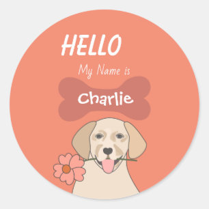 Labrador Retriever Cartoon schattige hond aangepas Ronde Sticker