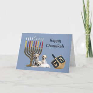 Labrador Retriever Chanoeka Kaart Menorah Dreidel