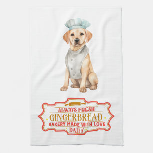 Labrador Retriever Chef Baking Gingerbread Theedoek