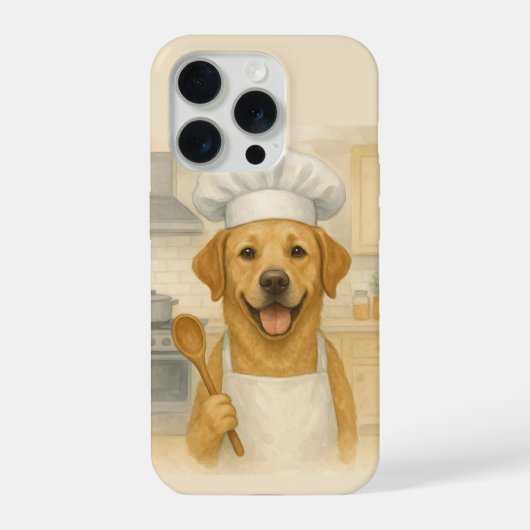 Labrador Retriever Chef Grappige Thuiskoken iPhone Hoesje (Achterkant)