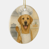 Labrador Retriever Chef Grappige Thuiskoken Keramisch Ornament (Rechts)