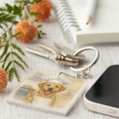 Labrador Retriever Chef Leuke Thuis Koken Sleutelhanger (Voorkant Rechts)