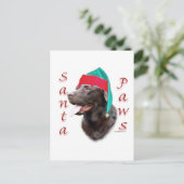 Labrador Retriever (choc) Santa Paws Feestdagenkaart (Staand voorkant)