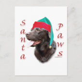 Labrador Retriever (choc) Santa Paws Feestdagenkaart (Voorkant)