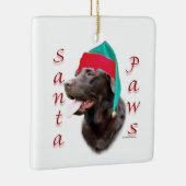 Labrador Retriever (choc) Santa Paws Keramisch Ornament (Rechts)