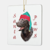 Labrador Retriever (choc) Santa Paws Keramisch Ornament (Links)