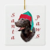 Labrador Retriever (choc) Santa Paws Keramisch Ornament (Achterkant)