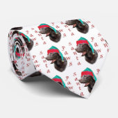 Labrador Retriever (choc) Santa Paws Stropdas (Opgerold)