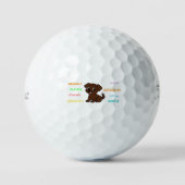 Labrador Retriever Chocoate Cartoon Traits Golfballen (Voorkant)