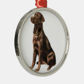 Labrador Retriever - Chocolade 1 Metalen Ornament (Rechts)